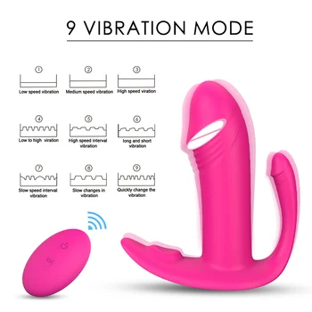 Trådløs Fjernbetjening 9 Speed Simulering Trusser med Dildo Vibrator GSpot Klitoris Stimulator Vibrerende Trusser Sextoy for Kvinder