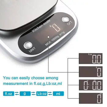 Ny Digital køkkenvægt 22lb 10 kg Mad Skala Multifunktion Vægt Elektroniske Bagning & Madlavning Skala med LCD-Skærm
