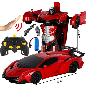 1:14 RC Biler 29CM 2,4 Ghz Induktion og Transformation Robot LED Musik Deformation Gestus Fjernstyret Bil-Legetøj for Børn B03