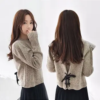 Forår og Efterår Nye Sweater, Pullover Women ' s koreansk-Stil Løs Kort Bunden Shirt Kvinders Langærmet Mode