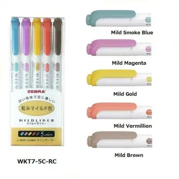 25 Farver, Zebra Mildliner Dobbelt-Sidet Highlighter Pen Sæt 5 Type Japansk Papirvarer