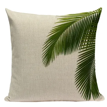 Tropiske Planter Palm Tree Trykt Dekorative Smide Pude Pude Dække Sagen Grønne Blade Blade Pude Tilfældet For Sofa Hjem