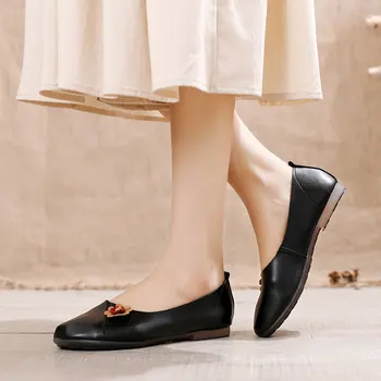 Xiuteng Kvinder shopping fladskærms komfortabel hverdag blød tunge fladskærms komfortable ært sko letvægts damer Lejligheder i stor størrelse 35-41