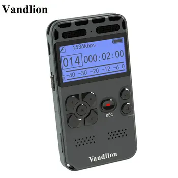 Vandlion Digital Optager Optagelse af Lyd Diktafon MP3-LED-Display Voice Activated 8GB, 16GB Hukommelse, støjreduktion, V35