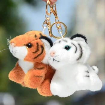 2020 Zoo Baby Tiger Nøglering Plys Vedhæng Nul Tegnebog Sød Nøglering Hvid Dukke, Dukke Taske Hængende Dekoration Nøglering Mode