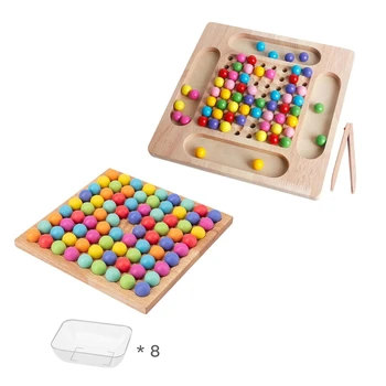Træ-Rainbow Ball Afskaffelse Spil Magic Toy Sæt til Børn Voksen Baby Tidlig Pædagogisk Legetøj