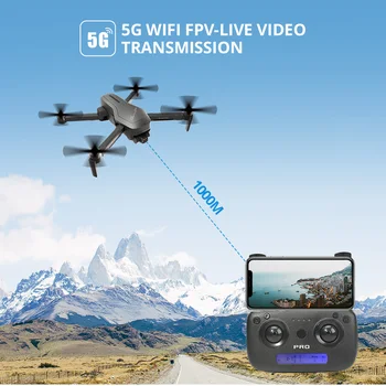 Hellige Sten HS470 Drone 4K GPS Profissional FPV Drone Med 2Axis Anti-ryste Gimbal Børsteløs Motor, 5 ghz Wifi FPV Quadcopter