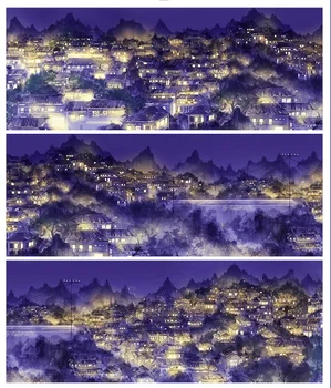 Smukke Kinesiske Antikke Bygning Night Lights Washi Tape