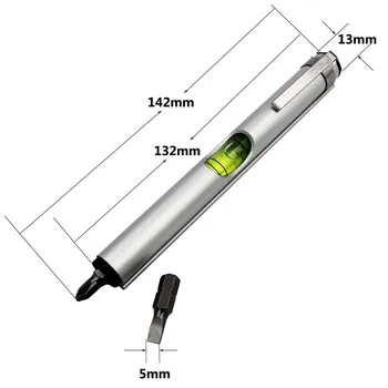 HACCURY Mini-Pen Niveau Boble vaterpas med Magnetisk skruetrækker
