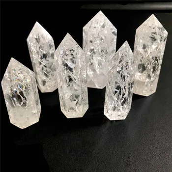 1PC Naturlige Popcorn Hvid Krystal Kvarts Obelisk Crystal Wand Punkt Healing Prøve Naturlige Sten og Krystaller