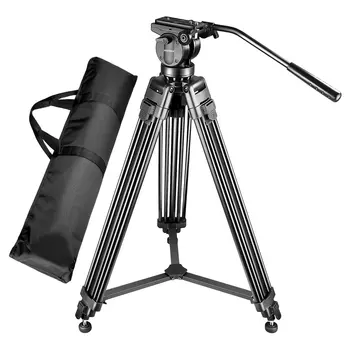 Neewer Professionel 61 cm/155 cm Aluminium Legering Video Kamera Stativ med 360 Graders Flydende Træk Hovedet