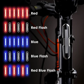 Cykel Lys Vandtæt Bageste baglygte LED USB-Genopladelige Mountain Bike Cykling Lys Taillamp hukommelsesfunktion Advarsel