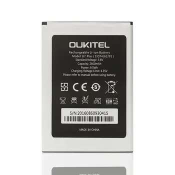 Oukitel U7 plus 2500mAh Batteri Oprindelige Nyt Udskiftning af tilbehør-akkumulatorer Til Oukitel U7 plus Mobiltelefon