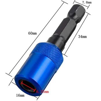 DANIU 1stk 60mm Konvertering Smule Forlængelse Stang Elektrisk Skruetrækker Forlænget Quick Release selvlåsende forlængelsesstang