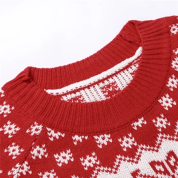 Nyeste Modetøj 2020 Kvinder Jul Trøjer Pullover Toppe Afslappet langærmet O-hals og Print Strikket Sweater Efterår, Vinter