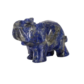 Naturlige Lapis Blå elefant Figur Reiki Healing Krystal Statue Indretning 2 inches lang, ca 50g vægt