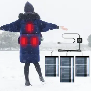 3-i-1 Elektrisk varmepude Klud Varme Pad for Opvarmet Vest for Opvarmet Beklædning USB-El-Opvarmet Jakke Varme Pad