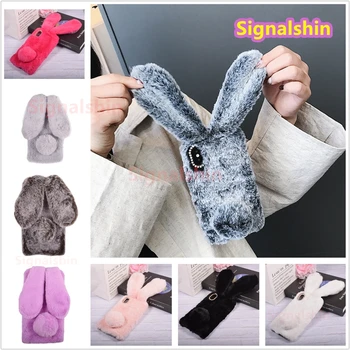 Signalshin Søde Lange kaninører Furry Fluffy Pels, Telefon etuier Til iPhone-11 Pro XS ANTAL XR 7 8 plus Bunny Doll Soft Touch Cover