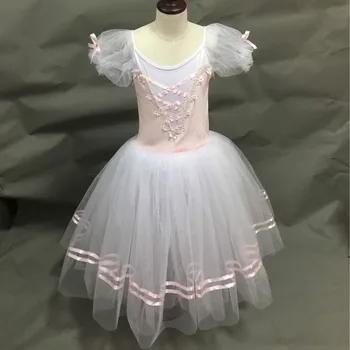 Giselle Lang Tutu Ballet Dress Piger Korte Puff Ærmer Ballet Kostume Professionel Gymnastik Trikot Lille Dreng, Pige Tøj Børn
