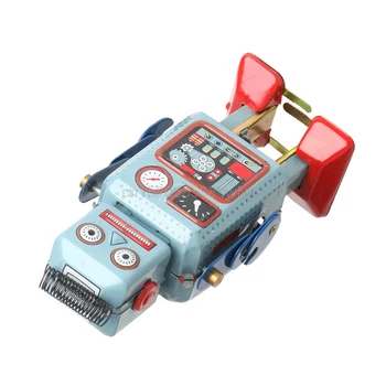 Vintage Mekanisk Urværk Vind Op Walking Robot Tin Toy Børn Gave Samling