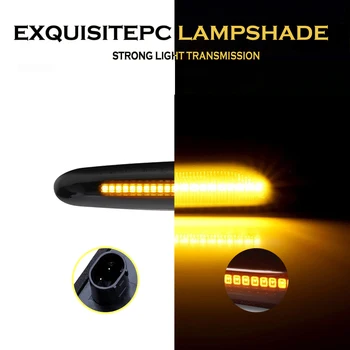 2STK Smoke Linse Dynamisk LED-blinklys sidemarkeringslys Lys Blinklys Lampe til BMW X3 E83 X1 E84 X5 X53 E60 E61 E81 E82 E90 E92 E88