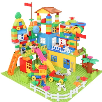 DIY Farverige City House Taget Store partikler byggesten Slot Pædagogisk Legetøj, som Børn Kompatibel Montering Kreative 113PCS