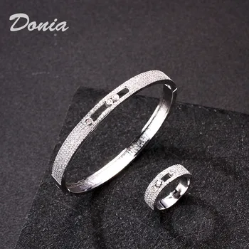 Donia smykker Bryllup Smykker Sæt er Perfekt Cubic Zircon Kobber Armbånd Ring Tilbehør Sæt Kvinders Brude Armbånd Sæt