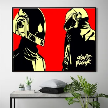 Daft Punk Hjelm, Maske, Musik Plakat Og Print På Lærred Kunst Maleri Væg Billeder Til Stue Dekoration, Indretning Ikke Indrammet