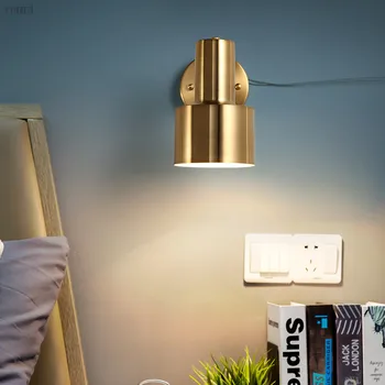 Nordisk soveværelse sengen væglampe guld kreative minimalistisk, moderne stue midtergangen badeværelse væglampe E27