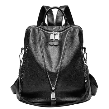 PU læder laptop rygsæk til kvinder luksus teenagere tasker stor kapacitet anti-tyveri skole skulder tasker