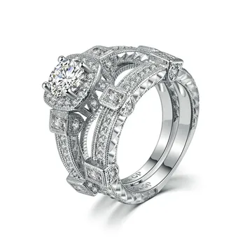 CC Ring For Kvinder Mode Smykker, Luksus-Dobbeltværelse CZ Hvid Guld Farve Ringe Romantiske Brude Bryllup Engagement Bijoux CC1100