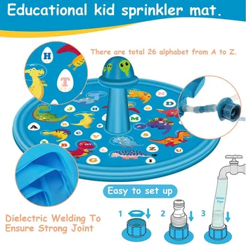 170 cm Kids Oppustelige Vand-Stænk Pad Sommer Udendørs Børn Sprinkler Mat PVC Runde Swimmingpools Oppustelige Pude Toy