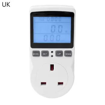 Digital Power Meter Socket EU/US/UK Stik energimåler Aktuel Spænding Watt El-Omkostninger Måle skærmens Strømforbrug
