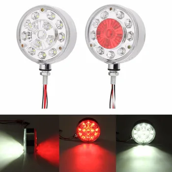 1 Par Double Face Side Markør Lys Stop-28 LED-blinklys advarselslampe for 24V Lastbil, Trailer, Lastbil, Traktor