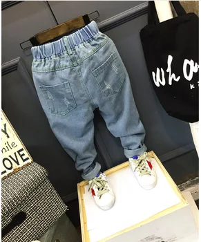 Børn Brudt Hul bukser Bukser Baby Drenge Piger Jeans Mærke Mode Efteråret 2-6Years Kids Bukser Børn Tøj (AQ878