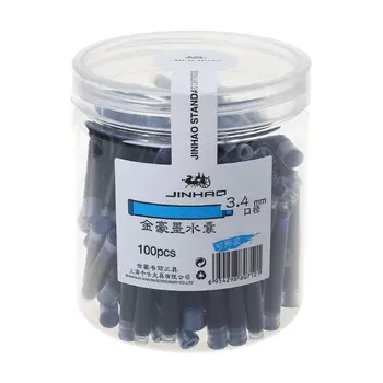 100pcs Jinhao Universal Sletbare Blue Fountain Pen Blæk Sac Patroner 3.4 mm Patroner Skole Kontorartikler