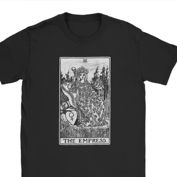 Vintage Kejserinde Tarot-Kort Major Arcana tune Fortæller Okkulte Toppe, T-Shirts Mænds Bomuld T-Shirt t-shirts Camisas