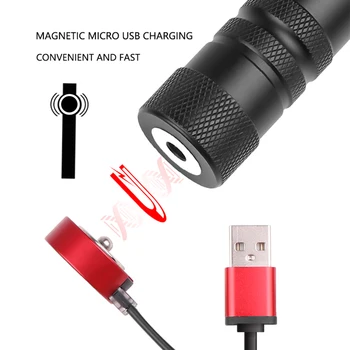 Magnetisk USB-Opladning, Lommelygte XHP50 Genopladelige LED Lommelygte med Indbygget 18650 Batteri 12 Linse Vandtæt Hoved Lommelygte