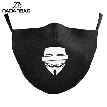 NADANBAO V For Vendetta Print Masker Voksne Børn Ansigt Stof Maske, Vaskbar Genanvendelige Maske Mode Udendørs