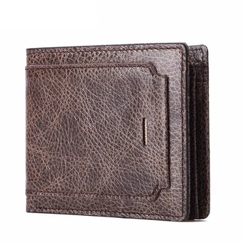 Retro Mænds Virksomhed Tegnebog Korte Læder Mønt Pung Multi-card Wallet-ID Bag RFID-Anti-tyveri af Tegnebog