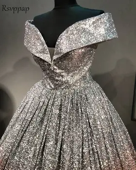Lange Glitrende Kjole til Aften i 2020 Bolden Kjole Cap Ærmet Glitter arabisk Stil abendkleider Kvinder Formelle Aften Kjoler