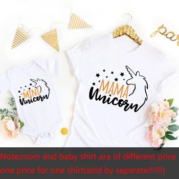 3 Design Mama Unicorn Mini Unicorn Shirts Mor og Mig t-shirts Mor og Datter Matchende Skjorte Mor og Baby Matchende Udstyr