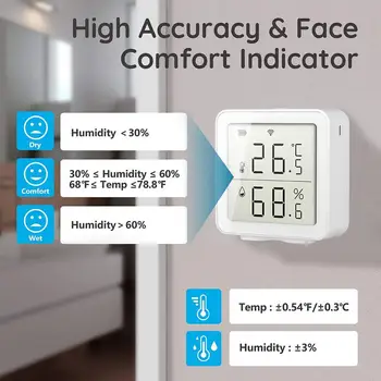 Tuya ZigBee Smart WIFI Temperatur Og Luftfugtighed Sensor Indendørs Termometer Hygrometer Med LCD-Display Arbejde Med Alexa Google
