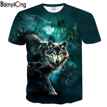 2020 mænd t-shirt Wolf print T-shirts, 3D Mænd T-shirts Nyhed Dyr, Tops Tees Mandlige kortærmet Sommer O-Neck t-shirts