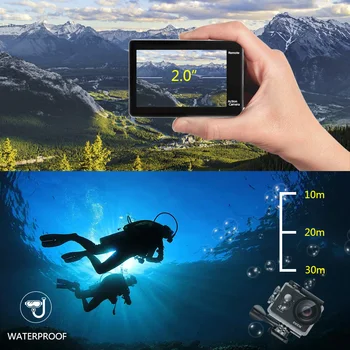 EKEN H9R H9 Action Kamera Ultra HD 4K 30fps WiFi 2,0-tommers 170D Undersøiske Vandtæt Hjelm Optagelse af Video Kameraer Sport Cam