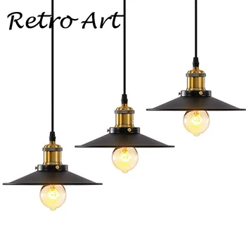 Dekorative Pendel E27 Bar Restaurant Lampe Inventar vintage edison stil hængende lampe med lampeskærm