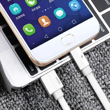 Remax 2m Mikro-USB-Kabel-2.1 En Hurtig Oplader Til Samsung Xiaomi Huawei Mobile Phone Klud Flettet USB-Kabel Android Opladning