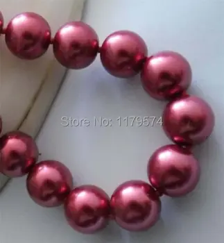 Hot Nye Dejlige 12mm Rose Shell Perle Halskæde 18'AAA Mode Kvindelige Sex Engros Smykker Kæde Gøre Design Charme Gave Pige