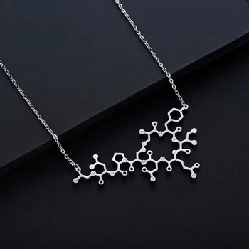 Guld Farve Oxytocin Molekyle Halskæde Naturvidenskab/Kemi/Medicinsk Smykker gave til Mor/Nye Mødre/Doula/Læge Vedhæng Engros
