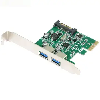 PCI Express x1-Kort med USB 3.0 Type 2 Porte Super hastighed og 15-Pin Sata Power Stik